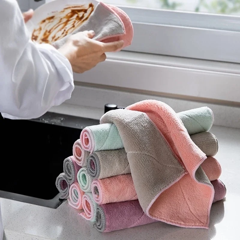 Double Side Absorbent Kitchen Towels Microfiber Cleaning Cloths Non-stick Oil Dish Cloth Rags For Kitchen Household Dish Towel
Double Side Absorbent Kitchen Towels Microfiber Cleaning Cloths Non-stick Oil Dish Cloth Rags For Kitchen Household Dish Towel