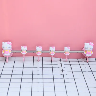 Hello kitty Вакуумные присоски 6 даже крючки для ванной комнаты аксессуары крюк