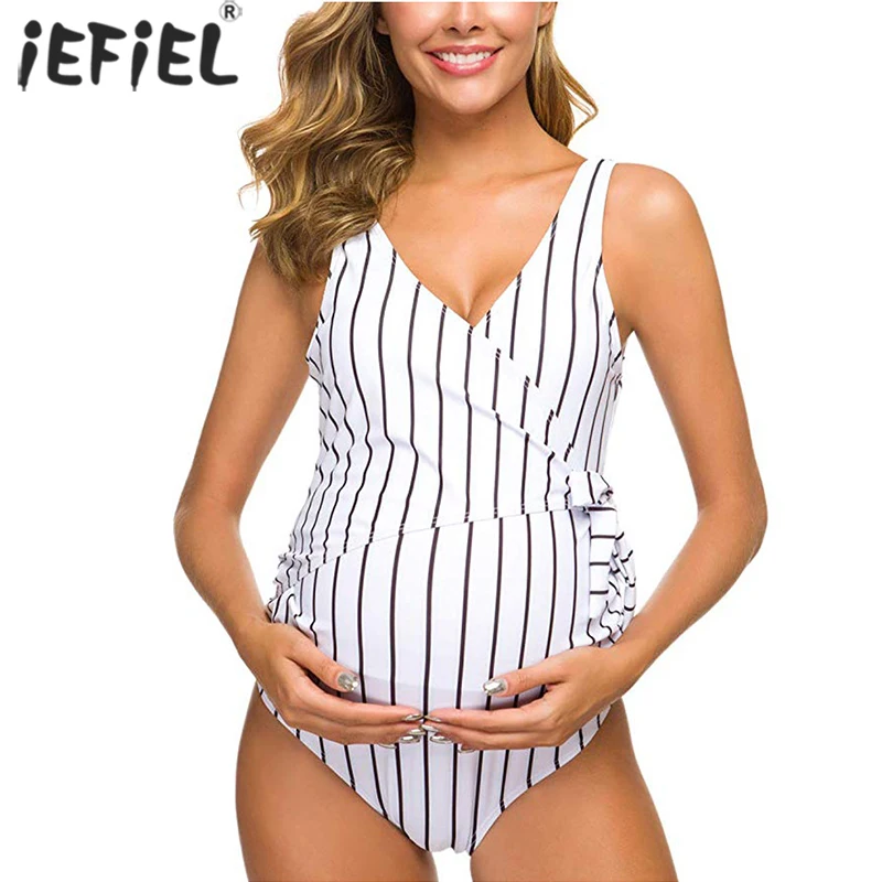 Summer Maternity Swimwear Pregnant Women V Neck Striped Bikini Swimsuit Pregnancy Backless Tankinis Bathing Suit Beachwear
Summer Maternity Swimwear Pregnant Women V Neck Striped Bikini Swimsuit Pregnancy Backless Tankinis Bathing Suit Beachwear