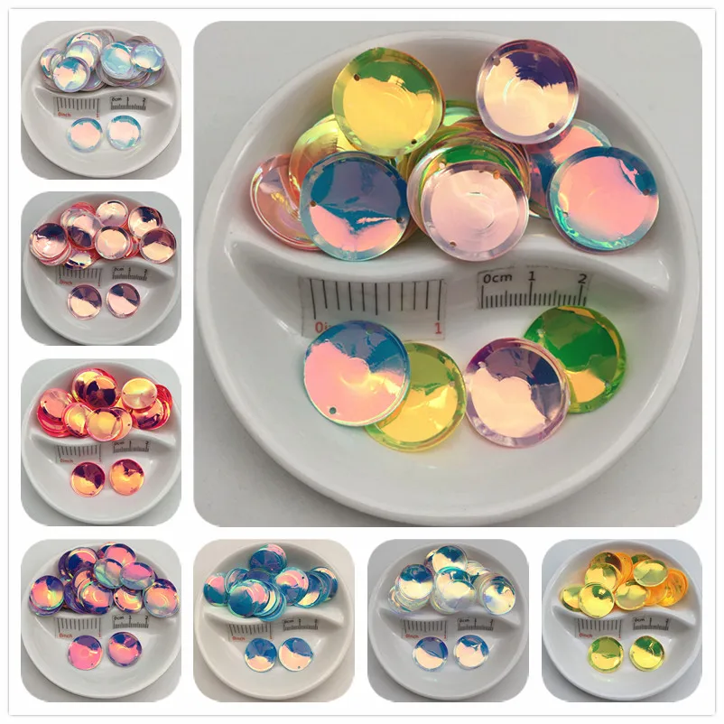 10 г 20 мм чашка большого размера два отверстия круглые свободные блестки шитье