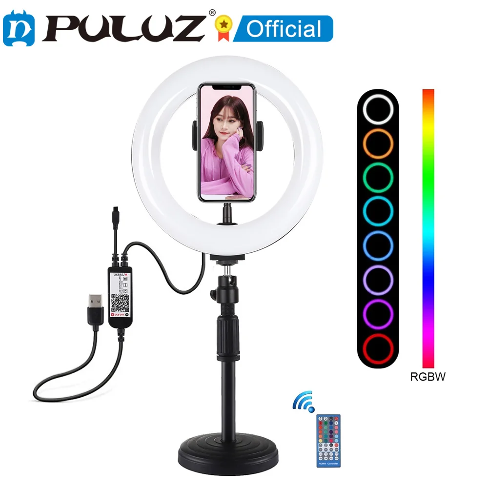 PULUZ-Anillo de luz para Selfie RGBW, 7,9 pulgadas, con soporte de soporte mvil, para Tiktok, Kit de fotografa y vdeo, Anillo de
PULUZ-Anillo de luz para Selfie RGBW, 7,9 pulgadas, con soporte de soporte mvil, para Tiktok, Kit de fotografa y vdeo, Anillo de