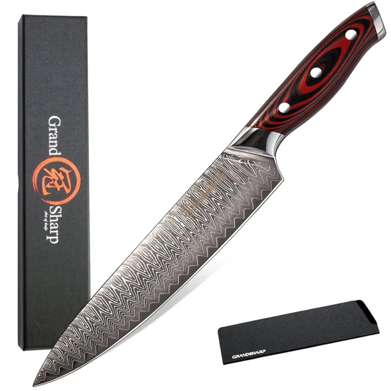 8 Inch Japanese Kitchen Knives 67 Layers vg10 Damascus Steel Chef Knife Meat Vegetable Cooking Cleaver Tools Gift GRANDSHARP
8 Inch Japanese Kitchen Knives 67 Layers vg10 Damascus Steel Chef Knife Meat Vegetable Cooking Cleaver Tools Gift GRANDSHARP