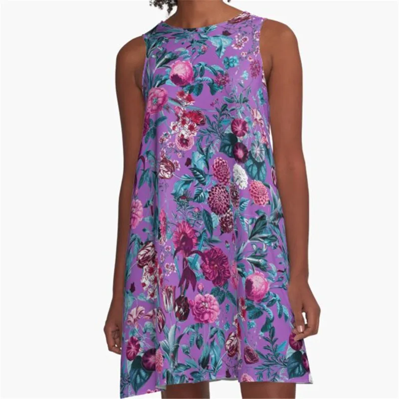 Fashion Women summer dresses Retro Orange Floral Printed A-Line Boho Dress for women harajuku Sexy ladies mini short beach dress