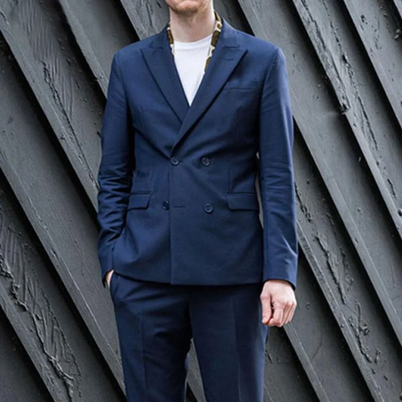 Tailor Made Men Suits with Double Breasted for Wedding Slim Fit Custom Groom Tuxedos 2 Piece Navy Man Suit Jacket with Pants
Tailor Made Men Suits with Double Breasted for Wedding Slim Fit Custom Groom Tuxedos 2 Piece Navy Man Suit Jacket with Pants