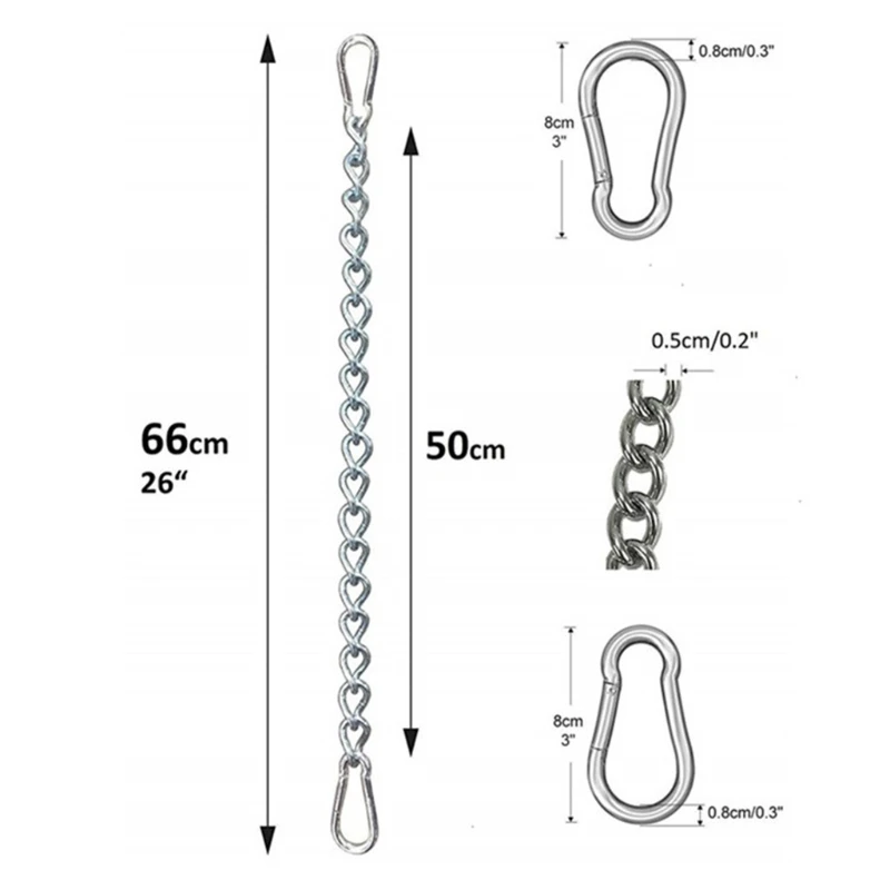 Adjustable Home Hammock Chain With Two Carabiners Garden Stainless Steel Indoor Outdoor Safety Hanging Chair Portable
Adjustable Home Hammock Chain With Two Carabiners Garden Stainless Steel Indoor Outdoor Safety Hanging Chair Portable