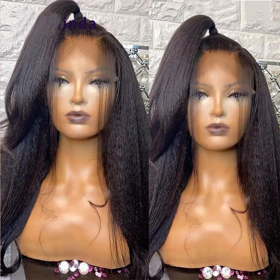 Kinky Straight Synthetic Lace Front Wig Black Color With Baby Hair Heat Resistant Fiber Hair Synthetic Lace Wig For Women
Kinky Straight Synthetic Lace Front Wig Black Color With Baby Hair Heat Resistant Fiber Hair Synthetic Lace Wig For Women