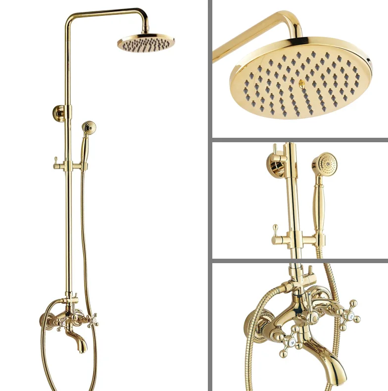 Luxury Gold Color Brass Wall Mount 8" Rain Bathroom Rainfall Shower Faucet Set with Hand Spray Shower Head Tub Mixer Tap 2gf444
Luxury Gold Color Brass Wall Mount 8" Rain Bathroom Rainfall Shower Faucet Set with Hand Spray Shower Head Tub Mixer Tap 2gf444