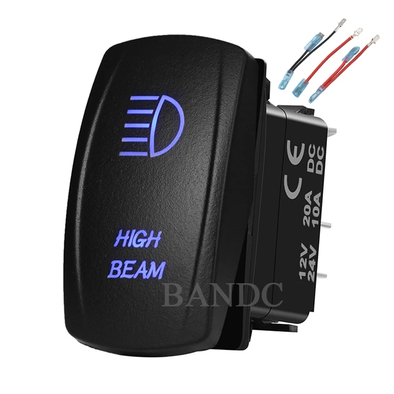 HIGH BEAM Rocker Switch Laser-Etched 5P On-Off SPST for Car Boat Truck Carling RV, Waterproof, Dual Blue Led,Jumper Wires Set
HIGH BEAM Rocker Switch Laser-Etched 5P On-Off SPST for Car Boat Truck Carling RV, Waterproof, Dual Blue Led,Jumper Wires Set