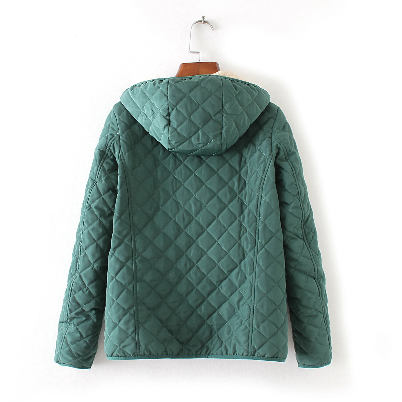 Women Autumn Winter Check Pockets Parka Jacket Plush Liner Hooded Outerwear Coat
Women Autumn Winter Check Pockets Parka Jacket Plush Liner Hooded Outerwear Coat