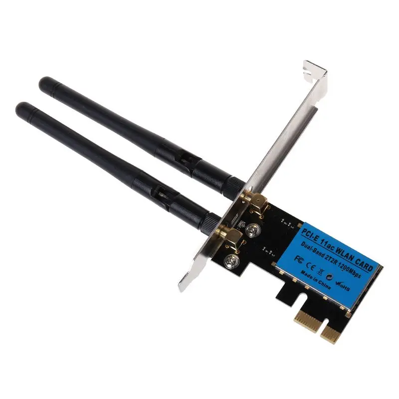 PCI-E 1200Mbps Wireless Network Card 2.4GHz/5GHZ Dual Band PCI Express WIFI WLAN Card Adapter with Antennas for PC Computer
PCI-E 1200Mbps Wireless Network Card 2.4GHz/5GHZ Dual Band PCI Express WIFI WLAN Card Adapter with Antennas for PC Computer