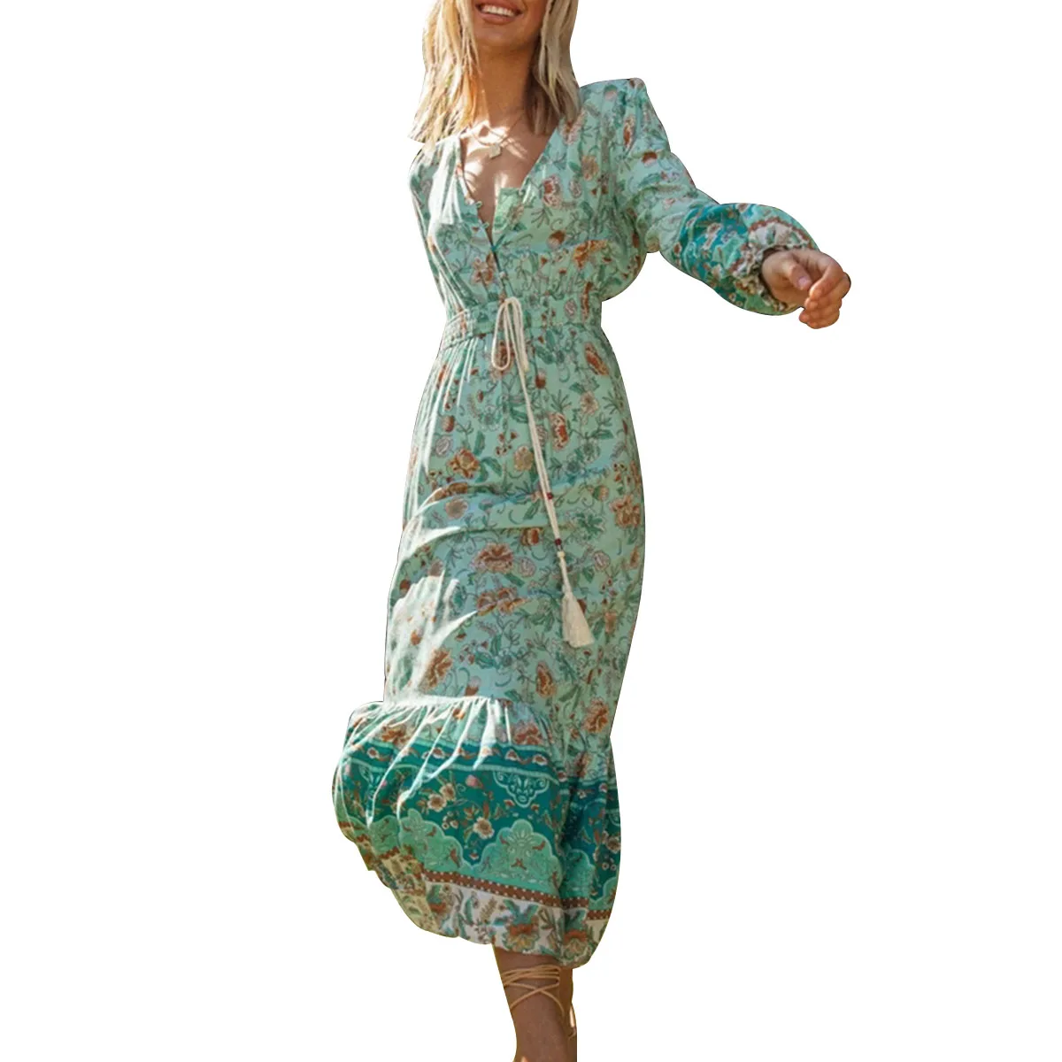 Stylish Women Fashion V-neck Floral Print Dress Dress for Women Ladies Vintage Clothing Vestidos Verano 2020 Maxi Party Dresses
Stylish Women Fashion V-neck Floral Print Dress Dress for Women Ladies Vintage Clothing Vestidos Verano 2020 Maxi Party Dresses