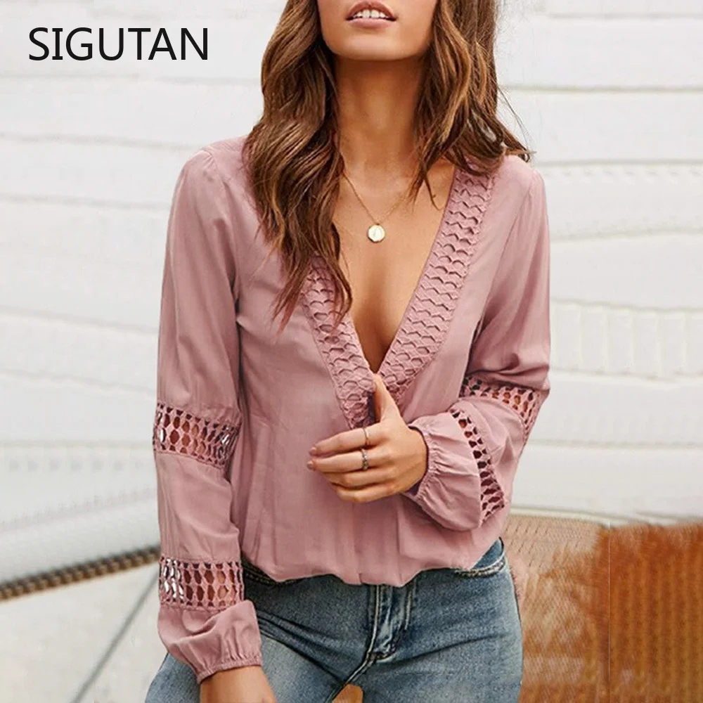 Женская футболка с длинным рукавом, V-образным вырезом и рукавом-фонариком
Женская футболка с длинным рукавом, V-образным вырезом и рукавом-фонариком