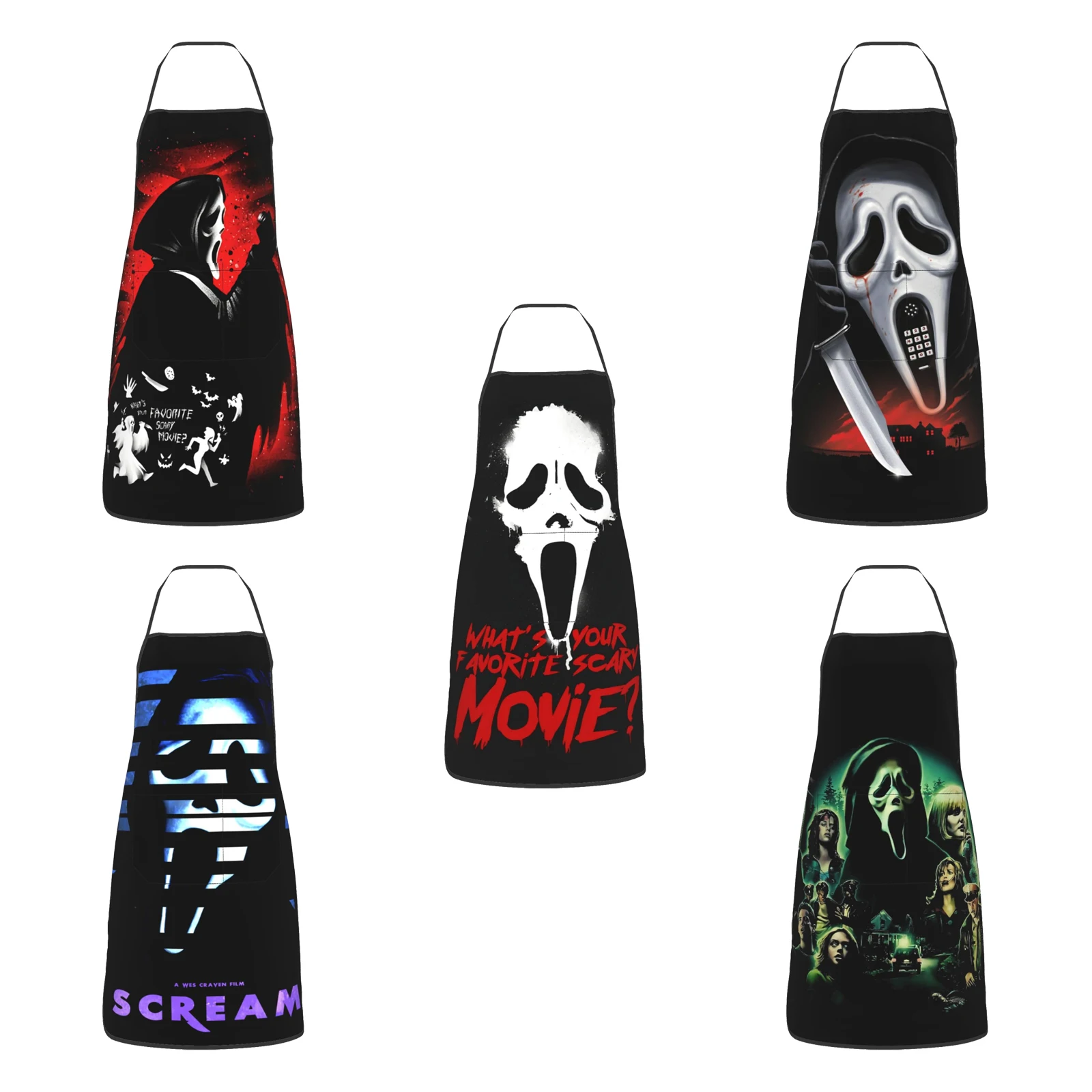 Halloween Scream Ghostface Adjustable Bib Apron Waterdrop Resistant with Pocket Cooking Kitchen Aprons for Men and Women
Halloween Scream Ghostface Adjustable Bib Apron Waterdrop Resistant with Pocket Cooking Kitchen Aprons for Men and Women