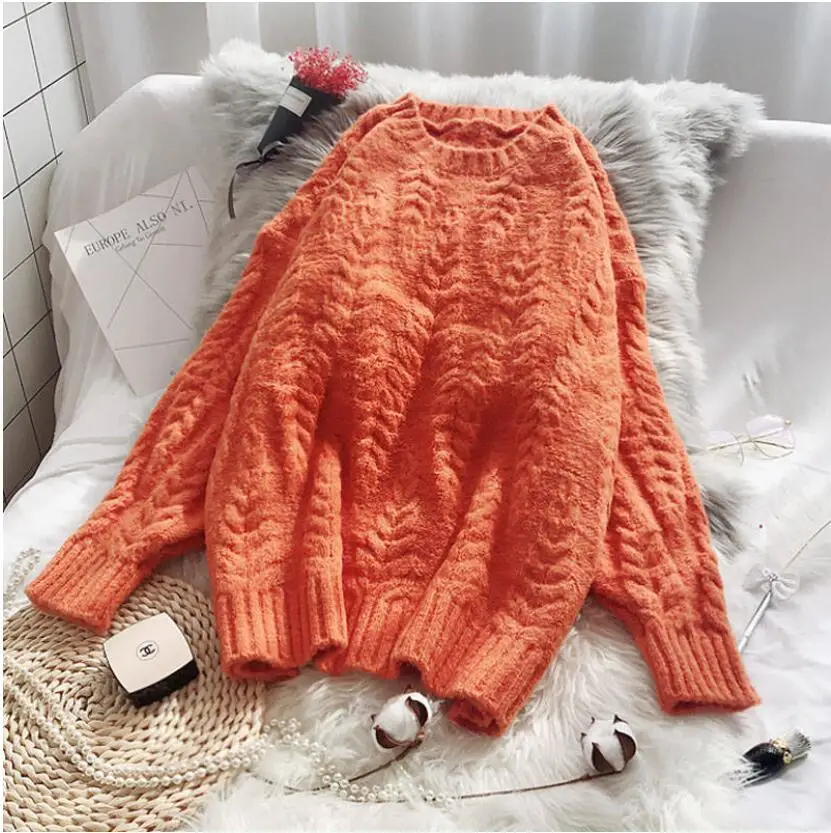 2020New winter pullover sweater women loose thick woolen autumn lazy wind outer wear twist thick knit sweater 
2020New winter pullover sweater women loose thick woolen autumn lazy wind outer wear twist thick knit sweater
