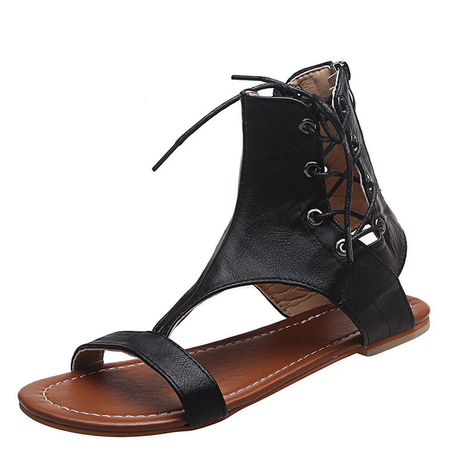 Retro Women's Sandals Leather Flat Sandals Women 2021 Lace-up Beach Shoes Summer Fashion Casual Brown Cross-Strap Female Shoes
Retro Women's Sandals Leather Flat Sandals Women 2021 Lace-up Beach Shoes Summer Fashion Casual Brown Cross-Strap Female Shoes