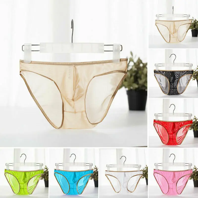 Men's Sexy See-through Silk Briefs Mesh Sheer Pouch Stretchy Seamless Panties Thongs Underwear Black Green Pink Red White
Men's Sexy See-through Silk Briefs Mesh Sheer Pouch Stretchy Seamless Panties Thongs Underwear Black Green Pink Red White