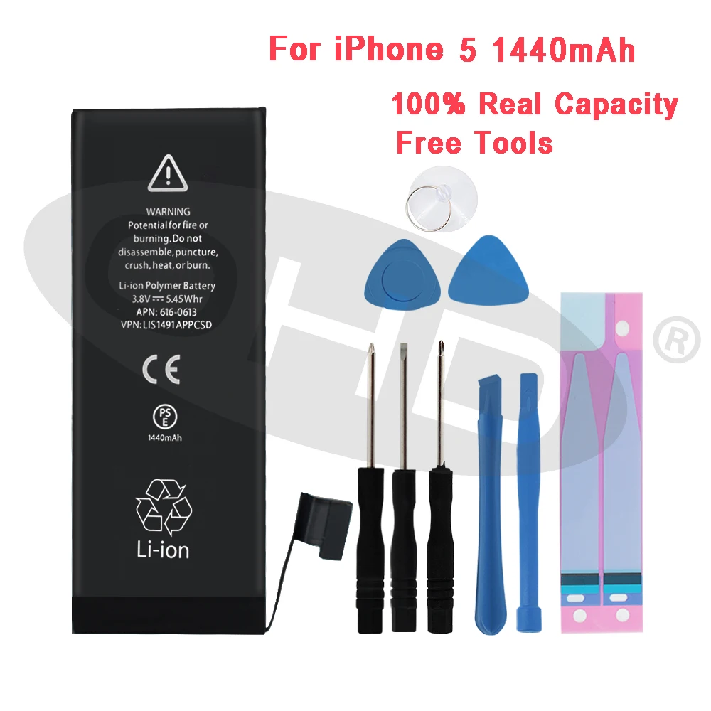 Заводская Оригинальная батарея большой емкости OHD 10 шт./лот для IPhone 5 5s SE 6 6s Plus 7 8 X Xs