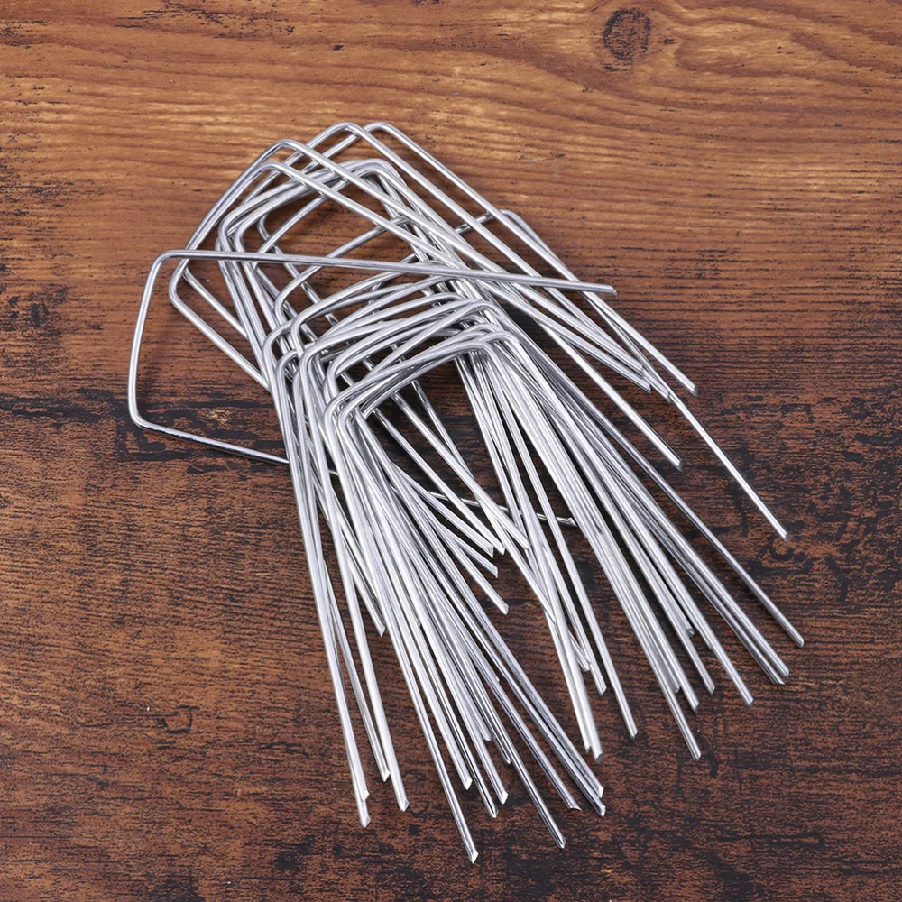 100Pcs U-shape Galvanized Ground Nails Fixing Nails Lawn Gardening Nails for Home Outdoor (2.5mm x 40mm x 100mm)
100Pcs U-shape Galvanized Ground Nails Fixing Nails Lawn Gardening Nails for Home Outdoor (2.5mm x 40mm x 100mm)