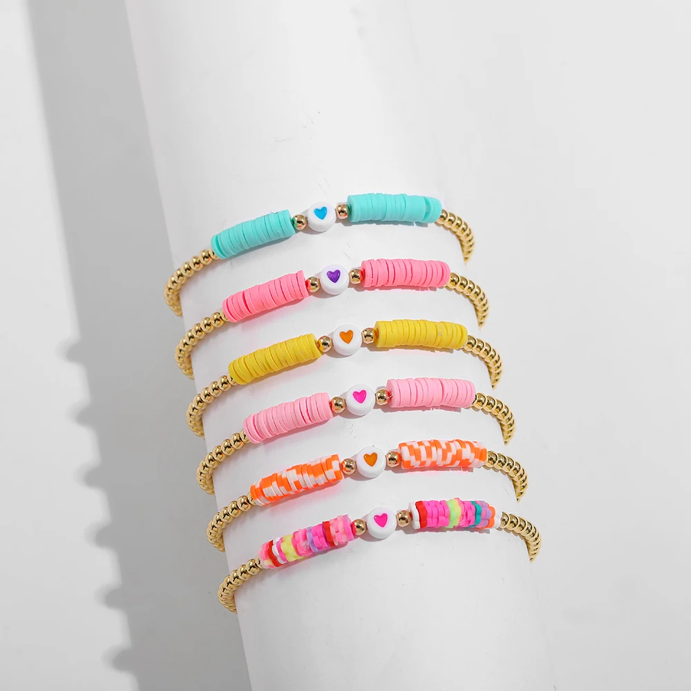 Boho Handmade Polymer Clay Bracelet for Women Men Colorful Letters Beads Love Heart Bracelet Bangles 2021 Summer Jewelry
Boho Handmade Polymer Clay Bracelet for Women Men Colorful Letters Beads Love Heart Bracelet Bangles 2021 Summer Jewelry