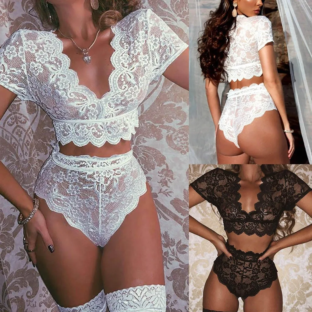 Christmas Women Sexy Lace Underwear V-neck Bra Thong Short Sleeve Top Lingerie Set S-3XL Underwear Halter Open Bra Transparent
Christmas Women Sexy Lace Underwear V-neck Bra Thong Short Sleeve Top Lingerie Set S-3XL Underwear Halter Open Bra Transparent