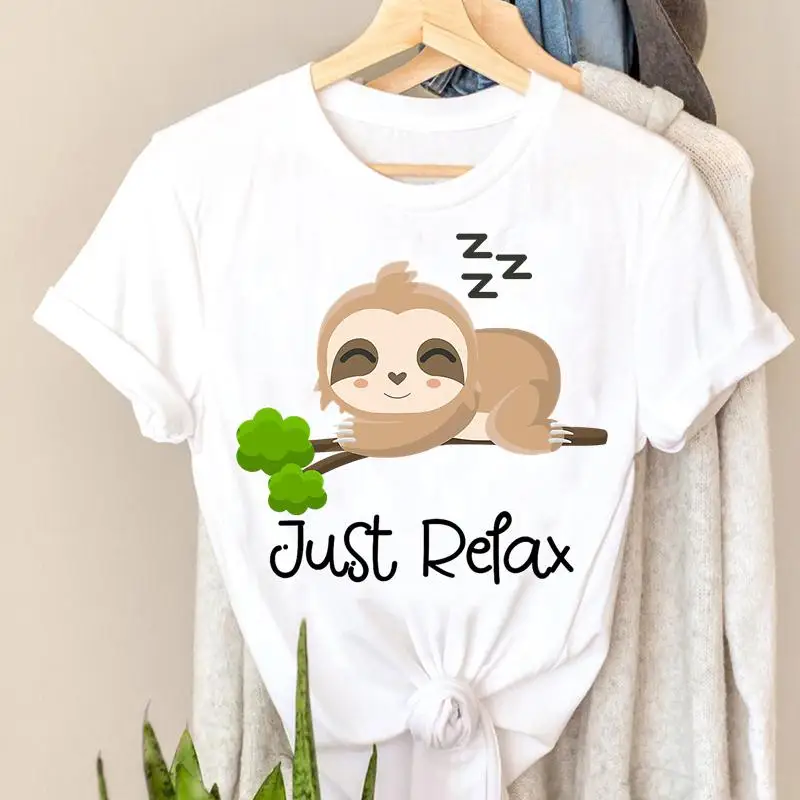 T-shirts Ladies Sloth Cute Lazy Funny Tee Fashion Women Clothes Short Sleeve Tshirt Top O-neck Lady Print Female Graphic T-Shirt 
T-shirts Ladies Sloth Cute Lazy Funny Tee Fashion Women Clothes Short Sleeve Tshirt Top O-neck Lady Print Female Graphic T-Shirt