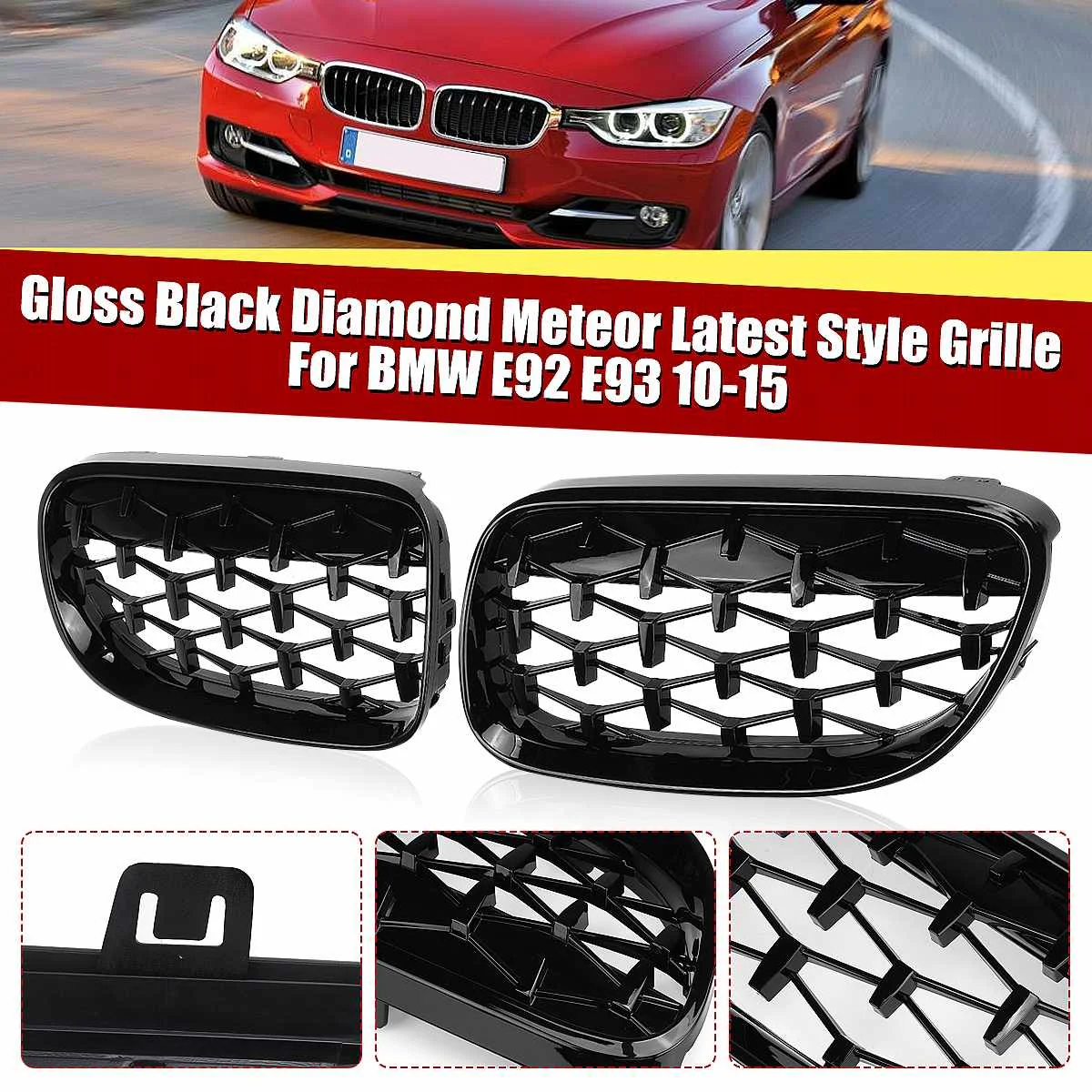 Car Front Bumper Diamond Racing Grille for BMW E92 E93 2010 2011 2012 2013-2015 Kidney Grill Meteor Style Replacement Grilles
Car Front Bumper Diamond Racing Grille for BMW E92 E93 2010 2011 2012 2013-2015 Kidney Grill Meteor Style Replacement Grilles