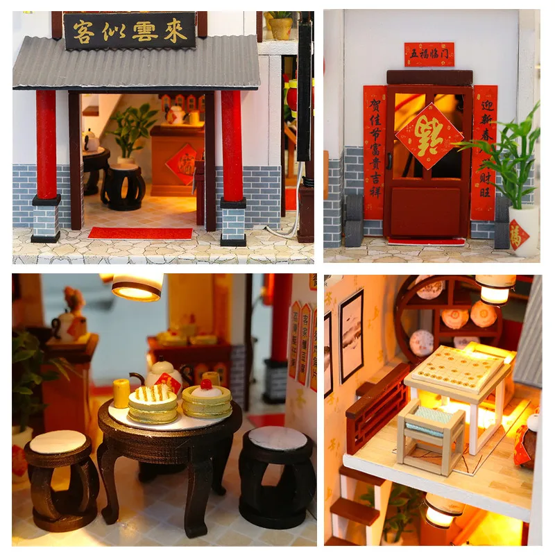 Chinese style tavern wooden doll house dragon gate inn miniature dollhouse kast furniture kit kids toy house domek dla lalek
Chinese style tavern wooden doll house dragon gate inn miniature dollhouse kast furniture kit kids toy house domek dla lalek
