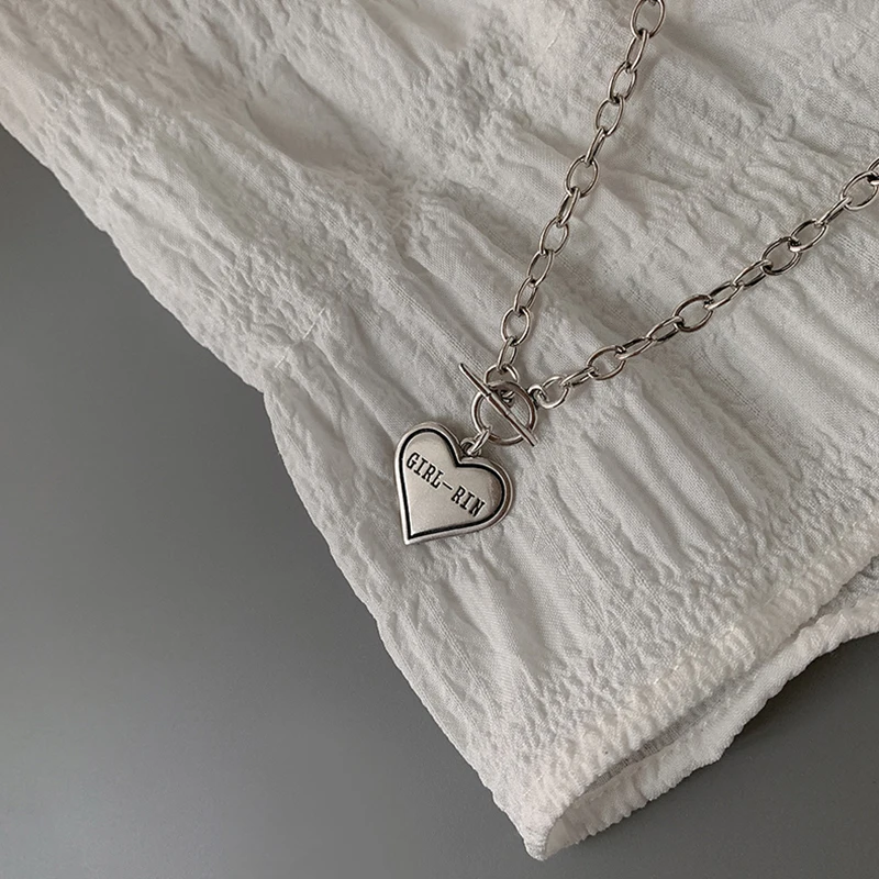 GHIDBK 925 Sterling Silver Initials Heart Pendant OT Necklaces Minimalist Statement Charming Collar Chokers Elegant Ins Necklace 
GHIDBK 925 Sterling Silver Initials Heart Pendant OT Necklaces Minimalist Statement Charming Collar Chokers Elegant Ins Necklace