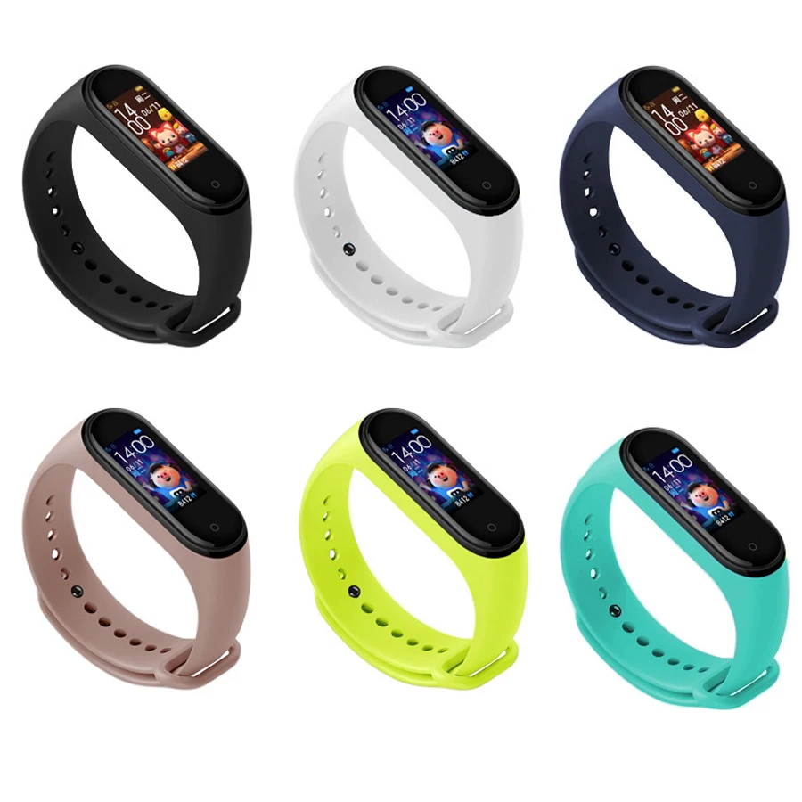 Цвета браслет для Xiaomi Mi Band детей 4 5 6 спортивный ремешок силиконовый наручный band