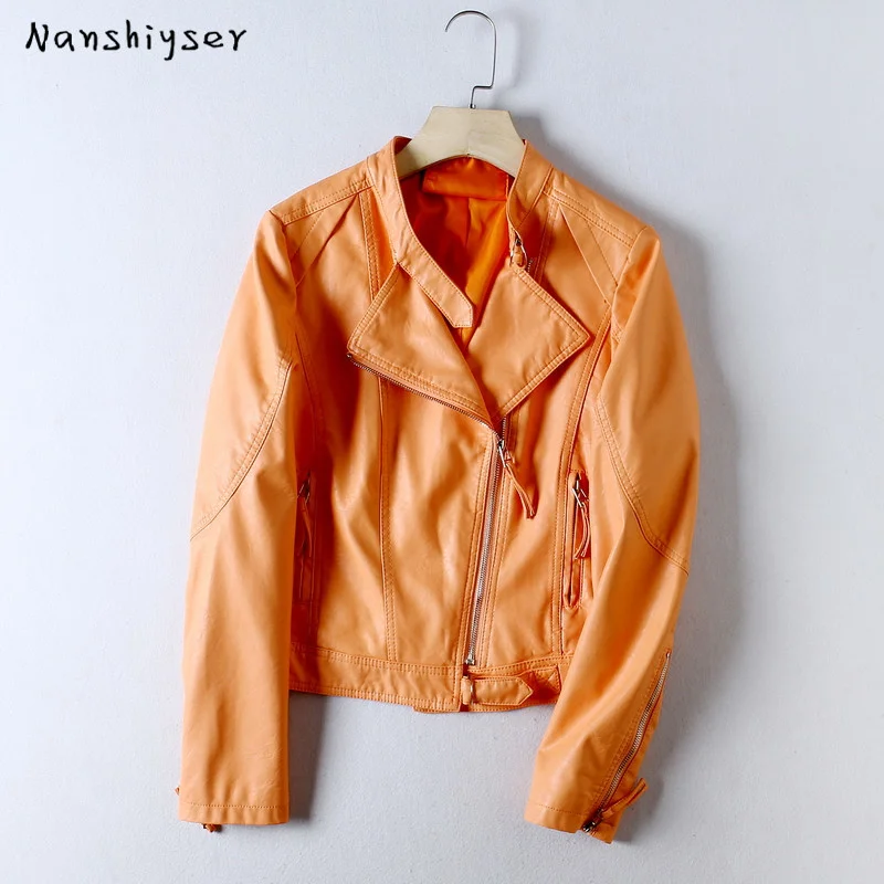 Autumn 2023 Korean Slim Stand Collar Faux PU Leather Jacket Women Short Washed Motorcycle Leather Coat Jaqueta De Couro Feminina
Autumn 2023 Korean Slim Stand Collar Faux PU Leather Jacket Women Short Washed Motorcycle Leather Coat Jaqueta De Couro Feminina