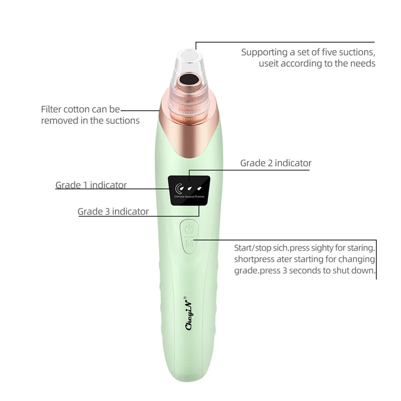 CkeyiN Blackhead Remover Vacuum Microdermabrasion Pore Acne Pimple Removal Facial Whitehead Black Head Suction Rechargeable 50
CkeyiN Blackhead Remover Vacuum Microdermabrasion Pore Acne Pimple Removal Facial Whitehead Black Head Suction Rechargeable 50