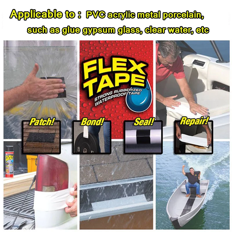 152x10cm Super Strong Fiber Waterproof Tape Stop Leaks Seal Repair Tape Performance Self Fix Tape Fiberfix Adhesive duct Tape
152x10cm Super Strong Fiber Waterproof Tape Stop Leaks Seal Repair Tape Performance Self Fix Tape Fiberfix Adhesive duct Tape