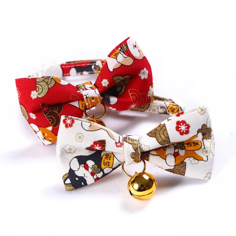 Japanese and wind lucky cat Shiba Inu adjustable pet bow tie bell collar bow cat dog collar dog supplies puppy accessories
Japanese and wind lucky cat Shiba Inu adjustable pet bow tie bell collar bow cat dog collar dog supplies puppy accessories