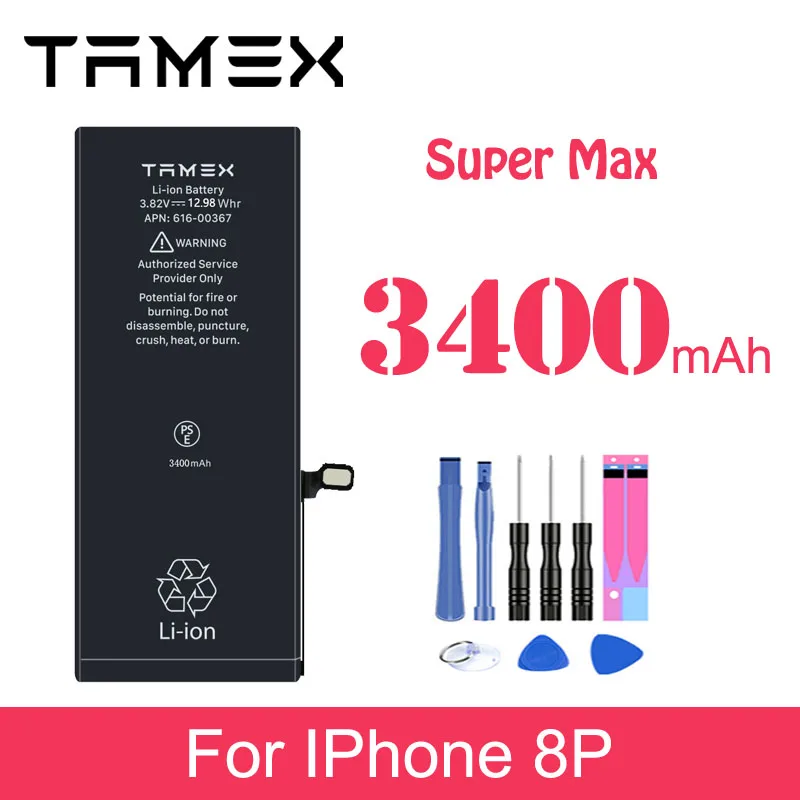 Аккумулятор для iphone8P 8 Plus 3400 мАч, литий-ионный аккумулятор высокой емкости для замены телефона с бесплатными инструментами
Аккумулятор для iphone8P 8 Plus 3400 мАч, литий-ионный аккумулятор высокой емкости для замены телефона с бесплатными инструментами