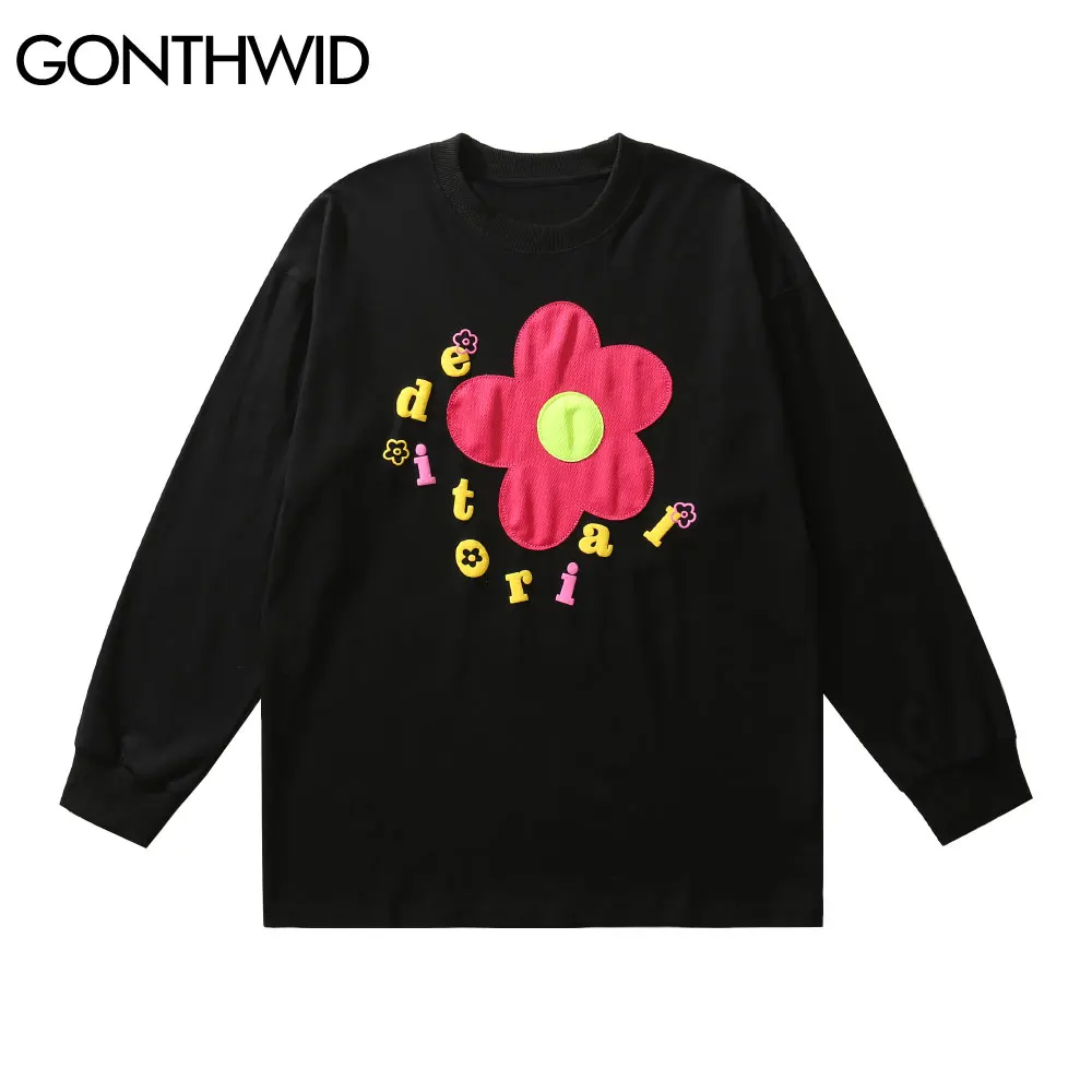GONTHWID Oversized Tshirts Harajuku Flower Patchwork Long Sleeve Tees Shirts Hip Hop Streetwear Fashion Casual Cotton Loose Tops
GONTHWID Oversized Tshirts Harajuku Flower Patchwork Long Sleeve Tees Shirts Hip Hop Streetwear Fashion Casual Cotton Loose Tops