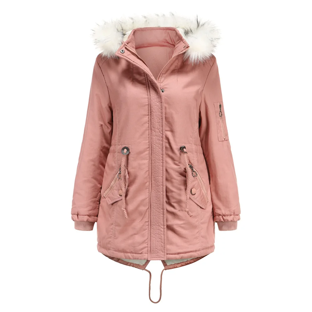 Women Cotton Padded Jacket Fleece Mid-Length Detachable Hood Fur Collar Winter Warm Plus Fleece Overcoat Coat New
Women Cotton Padded Jacket Fleece Mid-Length Detachable Hood Fur Collar Winter Warm Plus Fleece Overcoat Coat New