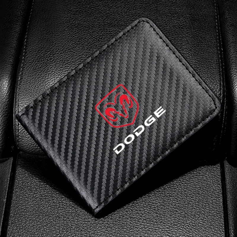 

Carbon Fiber Auto Driver License Cover Credit Card Holder for Dodge SXT Challenger RAM 1500 Charger Avengr Durango Caliber et