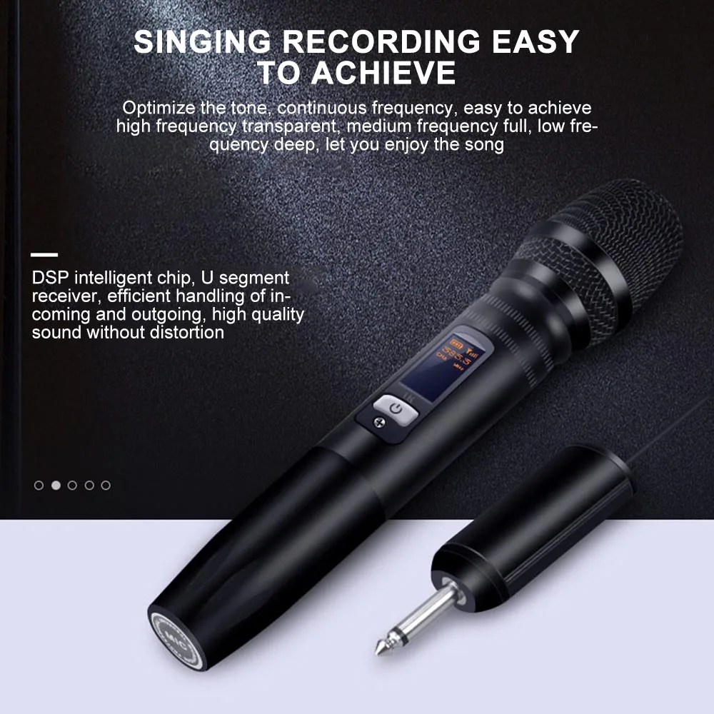 Low Power Handheld Microphone UHF Dynamic Mic System 1/4 Inch Plug Receiver For Outdoor Part Small Stage Ktv Low Power Chips
Low Power Handheld Microphone UHF Dynamic Mic System 1/4 Inch Plug Receiver For Outdoor Part Small Stage Ktv Low Power Chips
