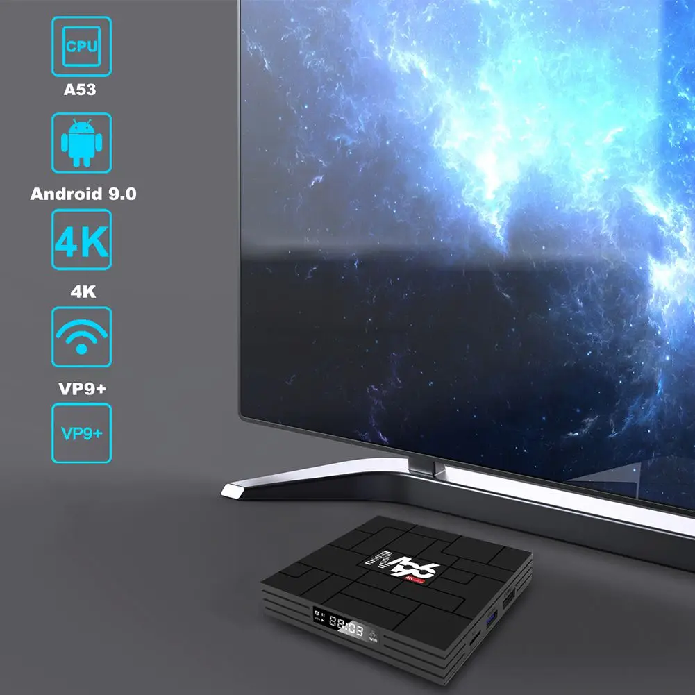 Smart TV BOX android 9.0 Quad-core 4GB 32GB 64GB 4K Dual Wifi BT 4.0 Media player Fast Smart android TVbox 2GB 16GB Set top box
Smart TV BOX android 9.0 Quad-core 4GB 32GB 64GB 4K Dual Wifi BT 4.0 Media player Fast Smart android TVbox 2GB 16GB Set top box