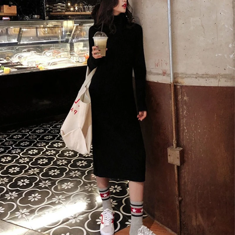 New Autumn Winter Turtleneck Knitted Sweater Dress Women Mid-Calf Bodycon Night Dress Sexy Elegant Ladies Dresses Vestidos 11736
New Autumn Winter Turtleneck Knitted Sweater Dress Women Mid-Calf Bodycon Night Dress Sexy Elegant Ladies Dresses Vestidos 11736