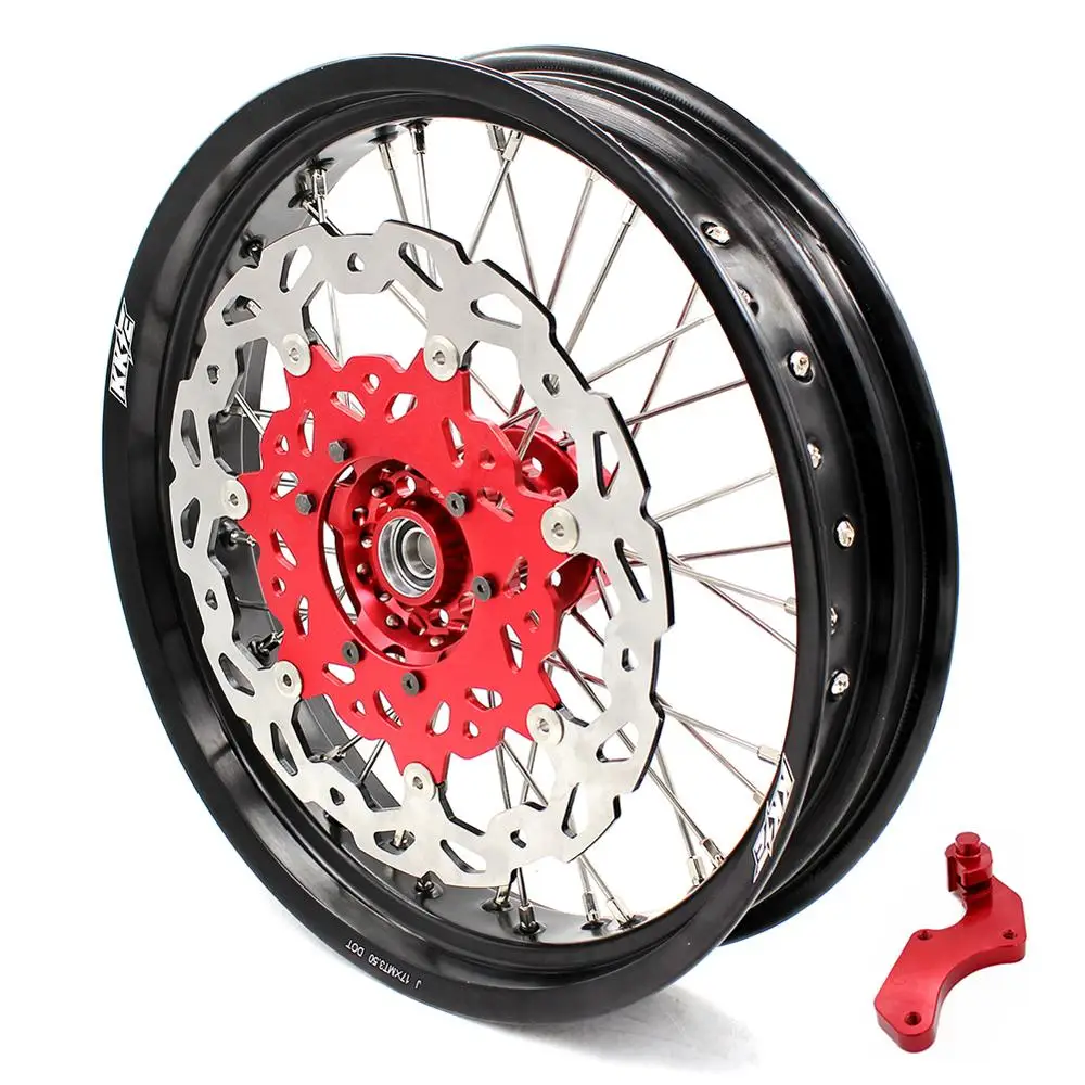 KKE 3 5*17/4.25*17 полный комплект колес Supermoto для HONDA CRF250R 2004 2013 CRF450R 2002 2012 красный/черный