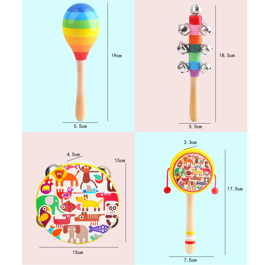 1 Set Wooden Fun Rattle 4 - piece Rattle Sand Hammer Early
1 Set Wooden Fun Rattle 4 - piece Rattle Sand Hammer Early