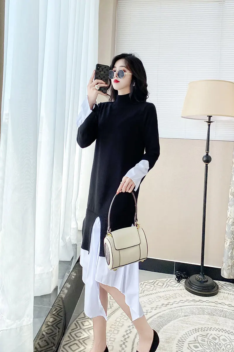 2020 Autumn and Winter Korean Style All-match Shirt Patchwork Irregular Ruffles Jersey Dress for Women
2020 Autumn and Winter Korean Style All-match Shirt Patchwork Irregular Ruffles Jersey Dress for Women