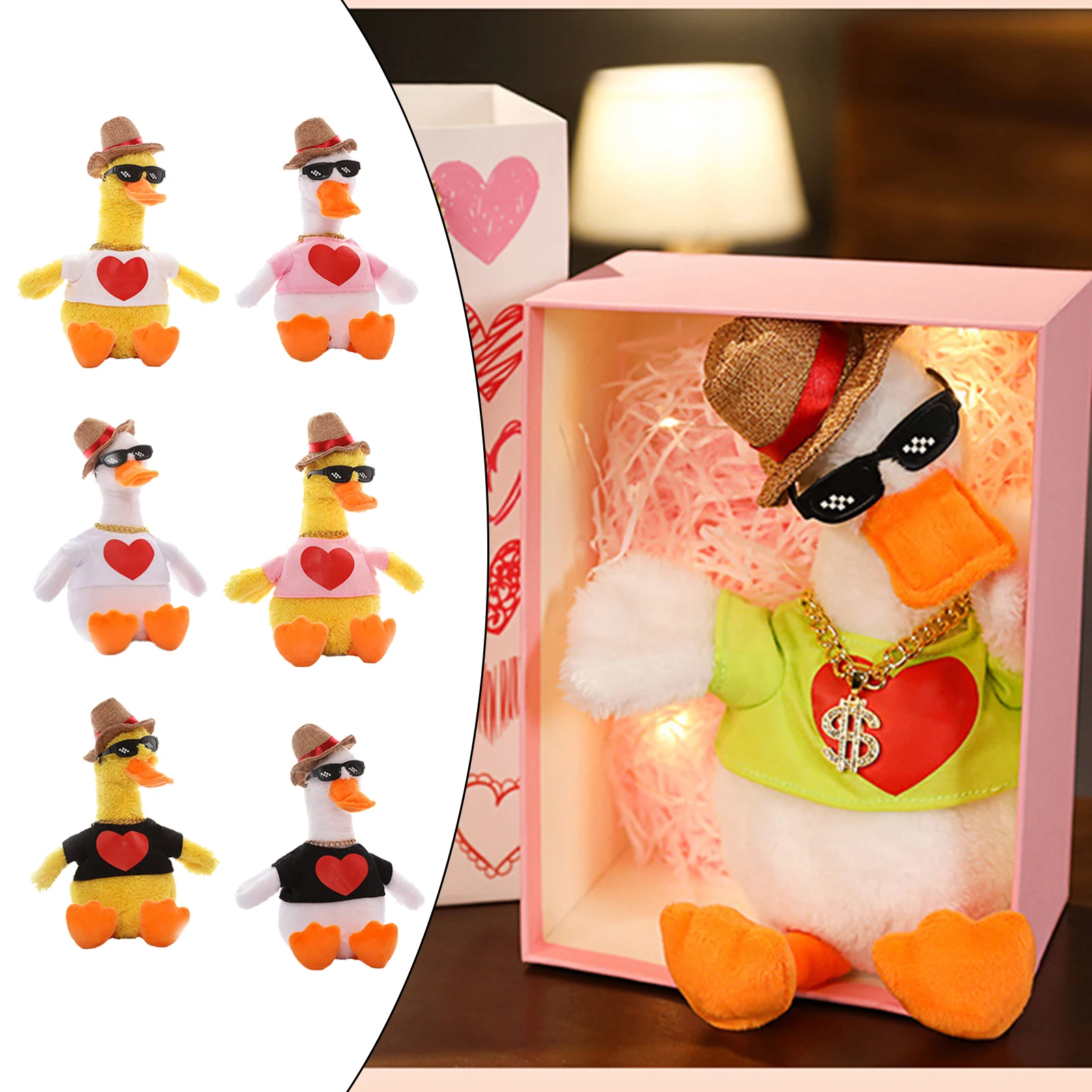 Battery Operated Dancing Duck Plush Stuffed Animal Toys Dancing Shaking Head Duck Doll with 200 Songs for Kids Early Education
Battery Operated Dancing Duck Plush Stuffed Animal Toys Dancing Shaking Head Duck Doll with 200 Songs for Kids Early Education