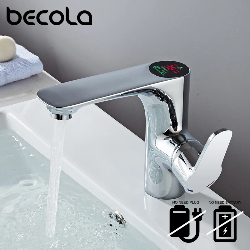 BECOLA LED Intelligence Temperature Digital Display Faucet Bathroom Solid Brass Chrome Basin Tap Cold&Hot Water Power Faucets
BECOLA LED Intelligence Temperature Digital Display Faucet Bathroom Solid Brass Chrome Basin Tap Cold&Hot Water Power Faucets