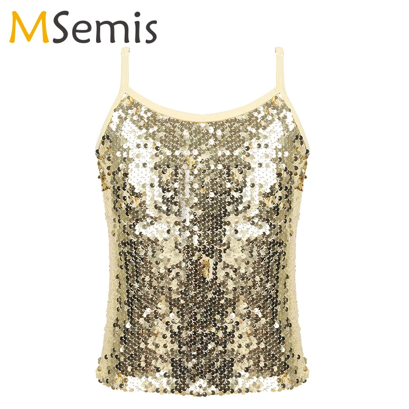 Girls Jazz Dance Tank tops Kid Adjustable Spaghetti Shoulder Straps Sparkly Sequined Tops Tank Top for Dancing Stage Performance
Girls Jazz Dance Tank tops Kid Adjustable Spaghetti Shoulder Straps Sparkly Sequined Tops Tank Top for Dancing Stage Performance