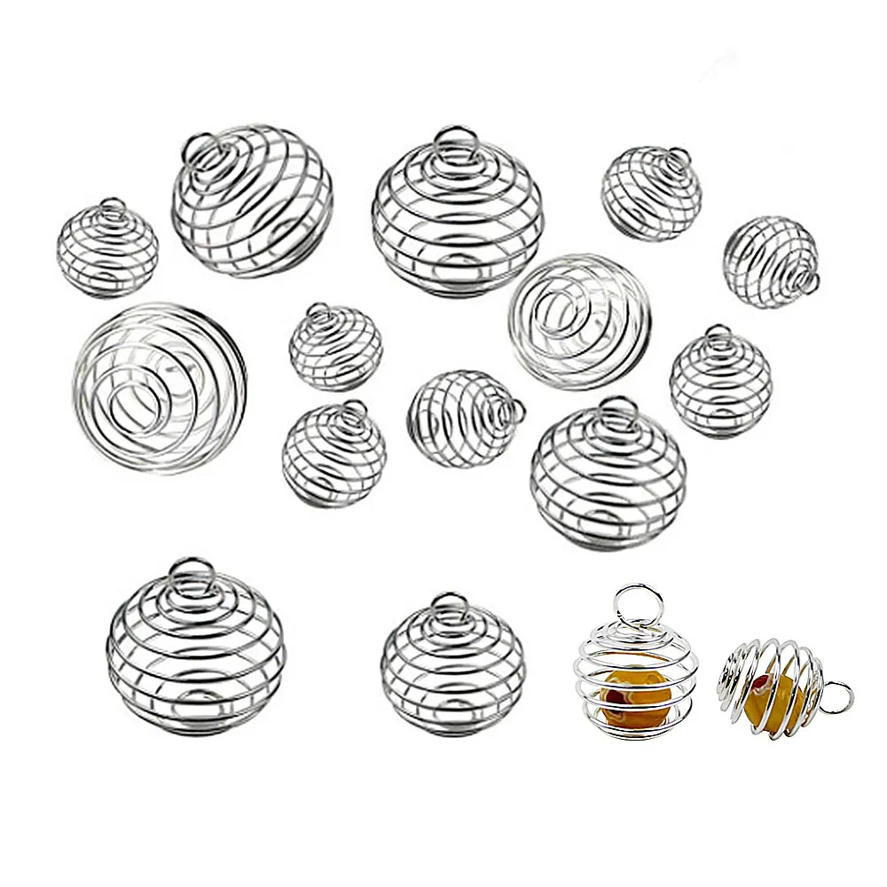 10pcs Lantern Spring Spiral Bead Gold Silver Color Metal Cage Pendant For Diy Jewelry Making Handmade Craft Accessory
10pcs Lantern Spring Spiral Bead Gold Silver Color Metal Cage Pendant For Diy Jewelry Making Handmade Craft Accessory