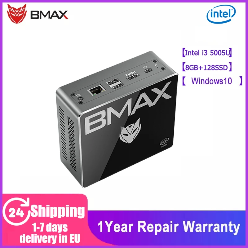 BMAX B3 портативный мини ПК настольный компьютер Windows 10 HDMI USB MiniDP RJ45 Intel i3 5005U