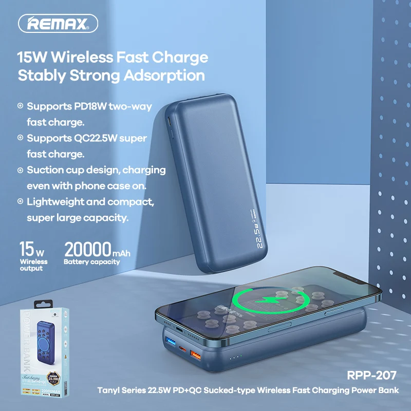 Внешний аккумулятор Remax RPP-207 22,5 Вт, быстрое портативное зарядное устройство, цена аккумулятора Qc3.0, всасывающий Беспроводной внешний аккуму...
Внешний аккумулятор Remax RPP-207 22,5 Вт, быстрое портативное зарядное устройство, цена аккумулятора Qc3.0, всасывающий Беспроводной внешний аккуму...
