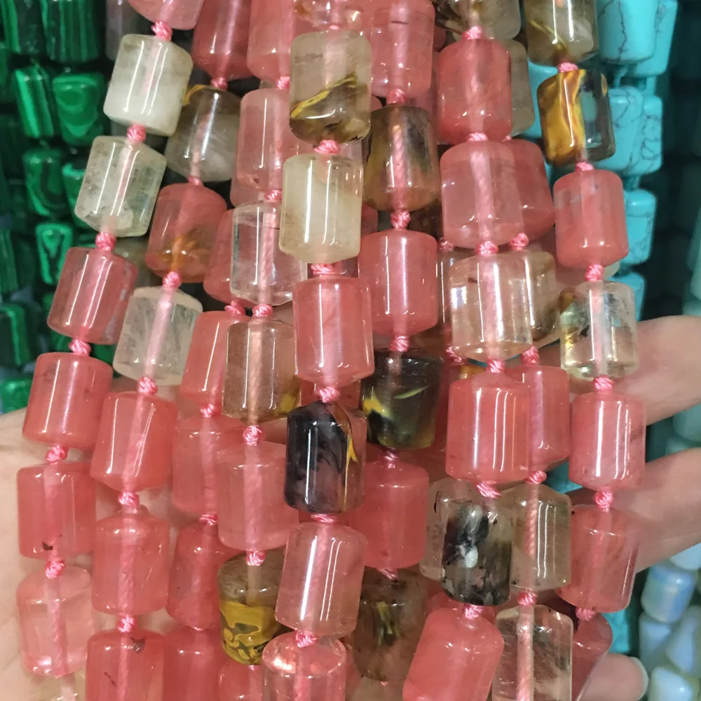 New Cylindrical Beaded Necklace Natural Stone Opal Malachite Rose Quartz Necklace for Women Men Party Jewelry Gifts 10x14mm 
New Cylindrical Beaded Necklace Natural Stone Opal Malachite Rose Quartz Necklace for Women Men Party Jewelry Gifts 10x14mm